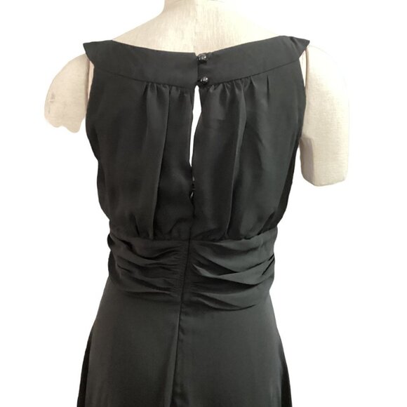 Connected Apparel Black Chiffon Evening Dress Beaded Neckline Sz 6 #222D - Picture 7 of 10